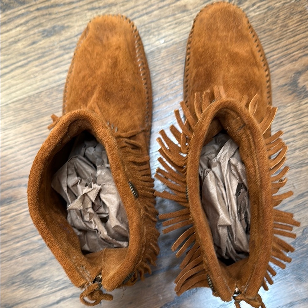 Fringed Suede Ankle Boots - Picture 7 of 7
